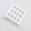 HEART-SHAPED DESIGN CENTERED WITH A MULTI CZ CROSS INLAID 316L SURGICAL STEEL NOSE HOOP BOX
